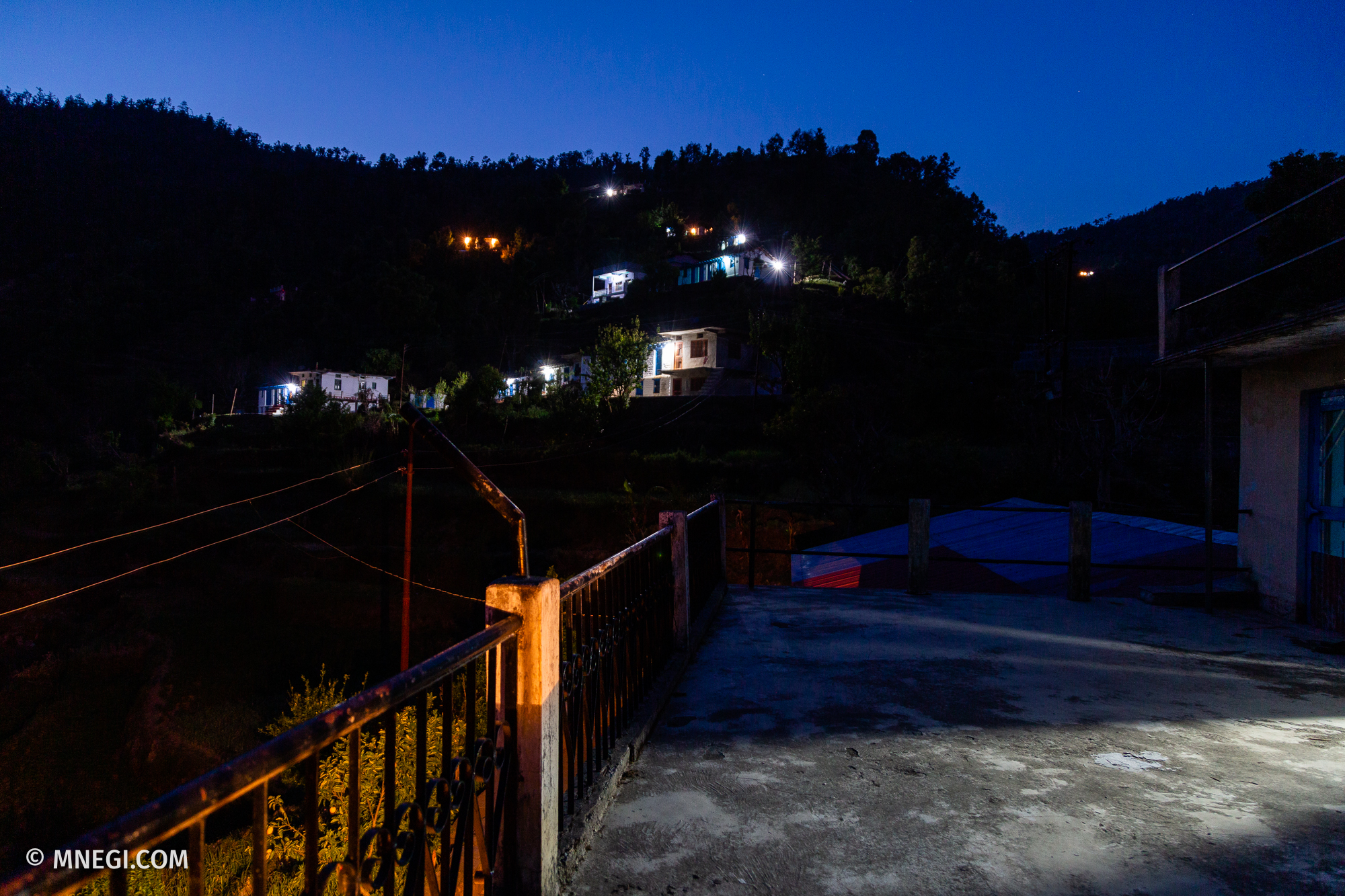 The homestay at night